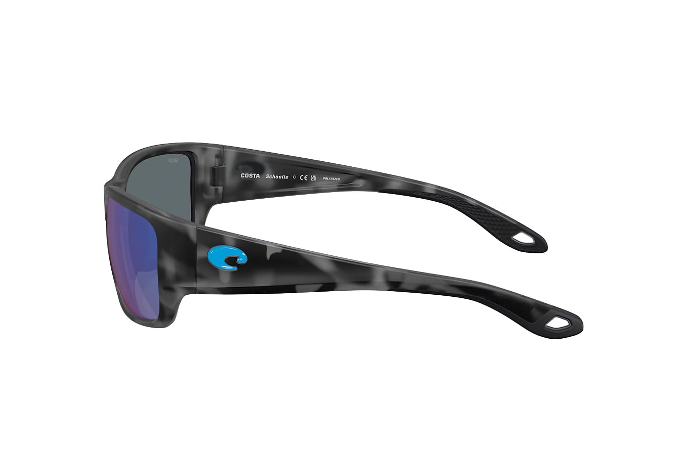 COSTA DEL MAR Schoolie Matte Tiger Shark Frame with Blue Mirror Lenses